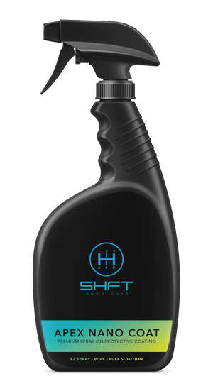 SHFT Auto Care - Apex Nano Coat - Easy spray-wipe-buff application for effortless maintenance - Front bottle.