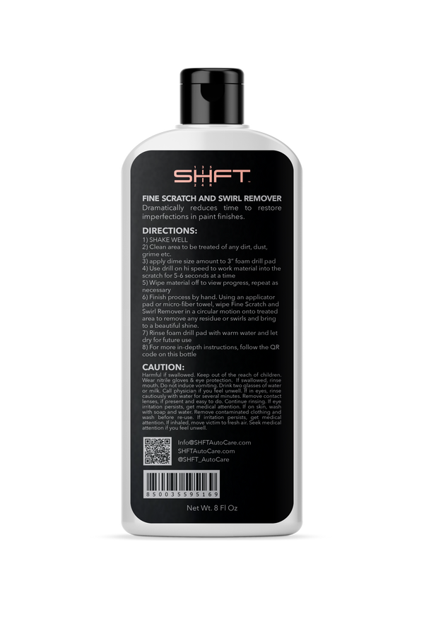 SHFT Auto Care - Fine Scratch And Swirl Remover - Back side.