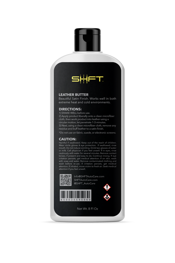 SHFT Leather Butter 16oz - Back side.