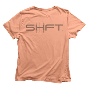 SHFT unisex shirts - Orange heather - Back - Car enthusiast apparel.
