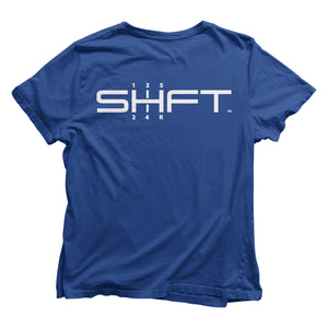 SHFT unisex shirts - Royal blue - Back - Car enthusiast apparel.
