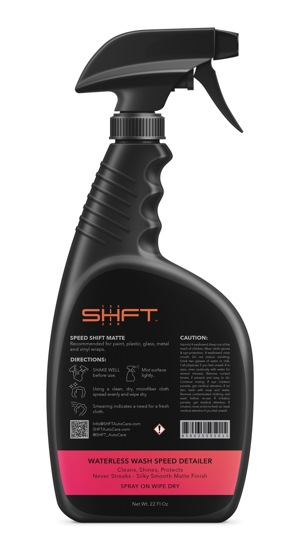 SHFT Auto Care - Speed Shift Matte - Rear view.