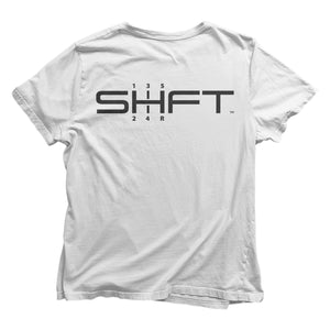 SHFT unisex shirts - White - Back - Car enthusiast apparel.