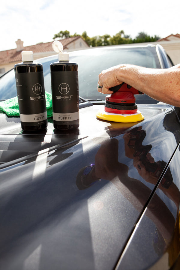SHFT Auto Care - Full Throttle - In use - Remove 1200+ grit scratches.